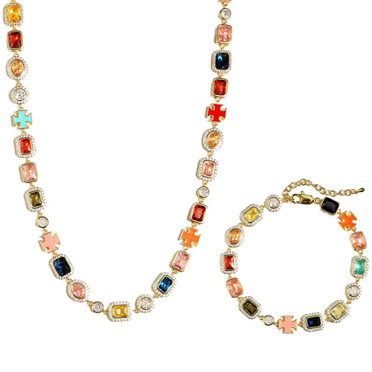 The Royal Heritage Necklace and Bracelet Gold Colour