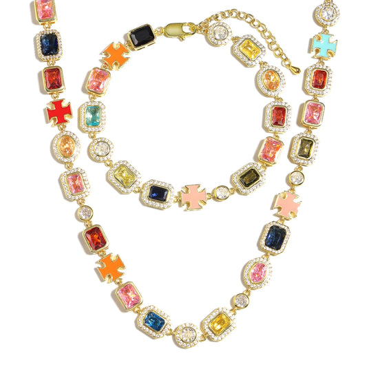 The Royal Heritage Necklace and Bracelet Gold Colour