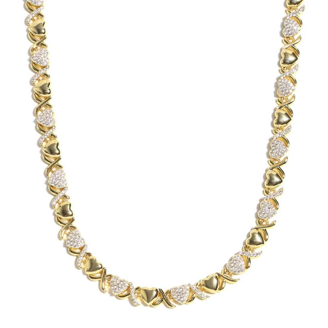 Infinity Love XoXo Necklace and Bracelet Gold Colour