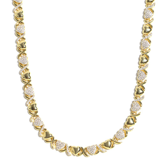 Infinity Love XoXo Necklace and Bracelet Gold Colour