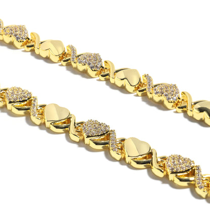 Infinity Love XoXo Necklace and Bracelet Gold Colour