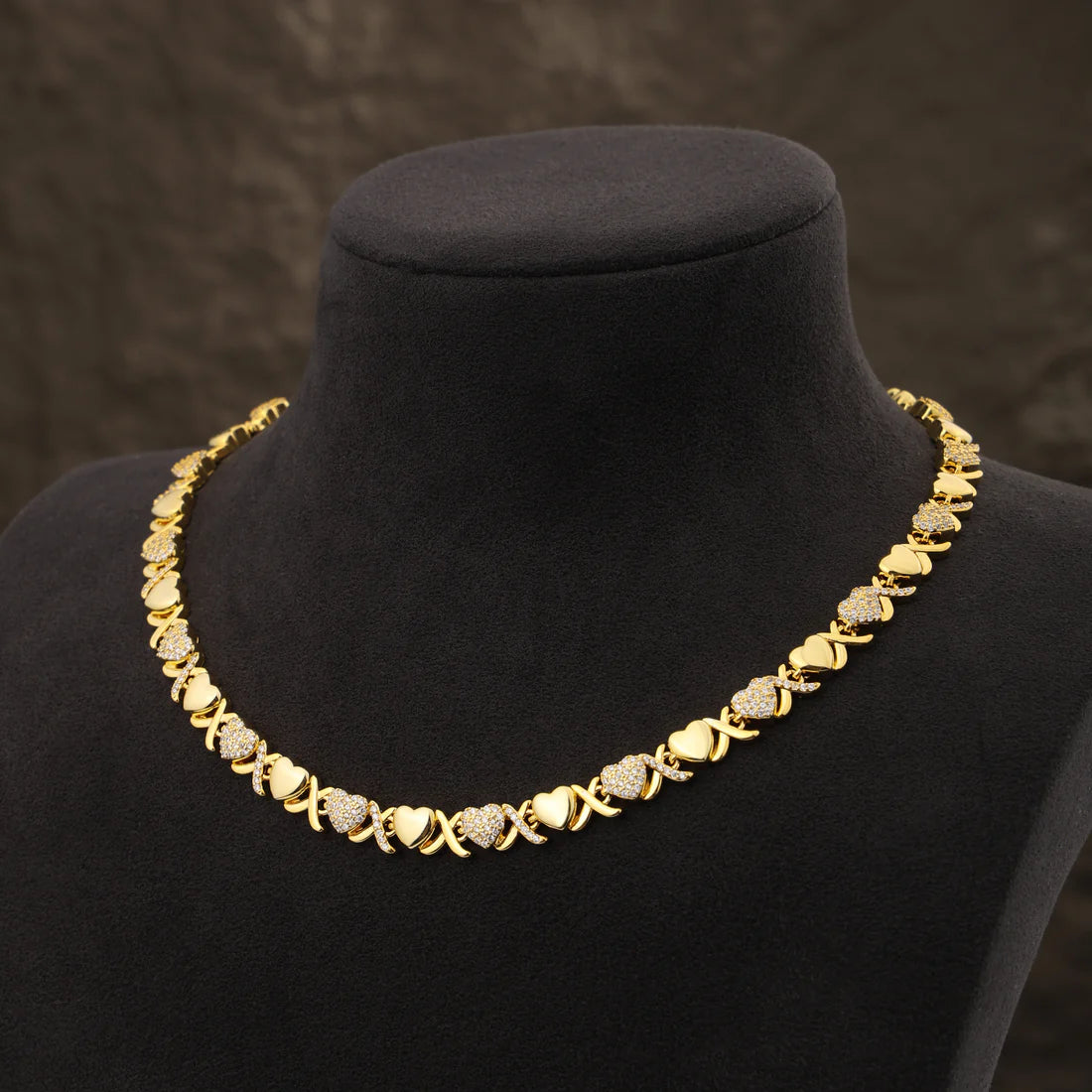 Infinity Love XoXo Necklace and Bracelet Gold Colour