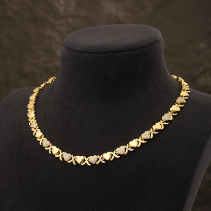 Infinity Love XoXo Necklace and Bracelet Gold Colour